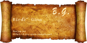 Biró Gina névjegykártya
